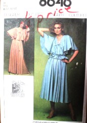8646 OR 8645 SZ 12 UNCUT  HOLLY DESIGNER 2 PC FLARE SLV DRESS LENGTHS 78 PATTERN 14